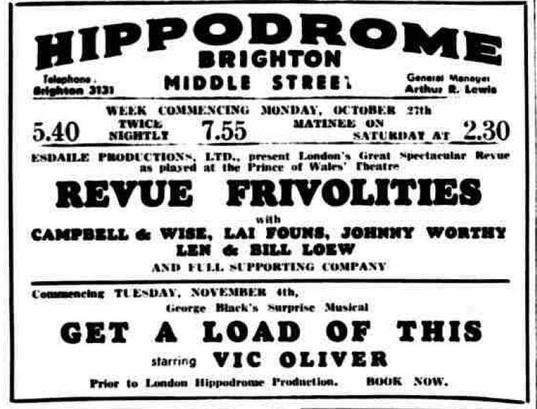 Hippodrome ad 1941-10-25